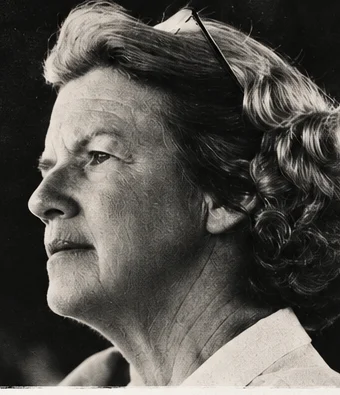 Black-and-white portrait of Molly Blackburn